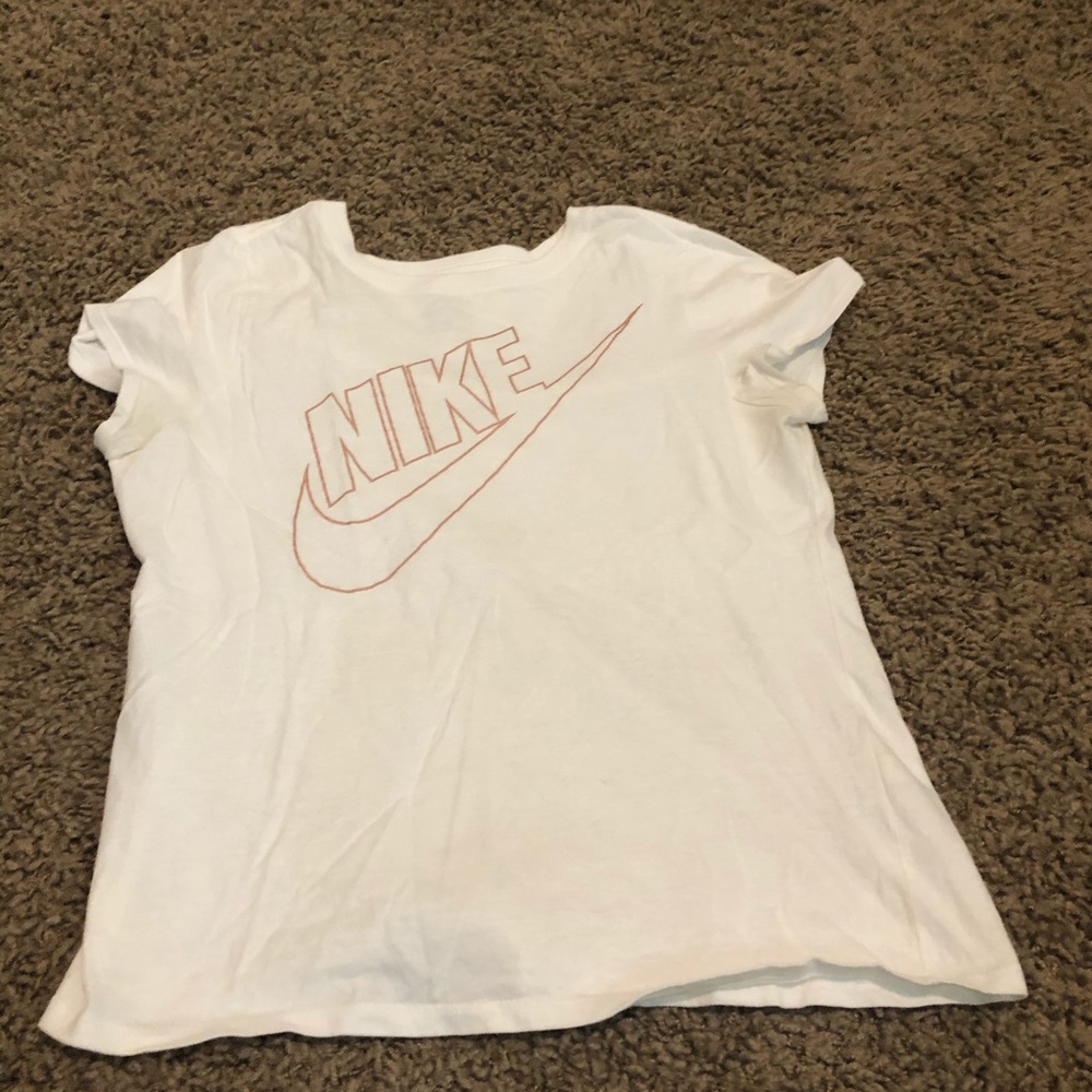Girls white nike top